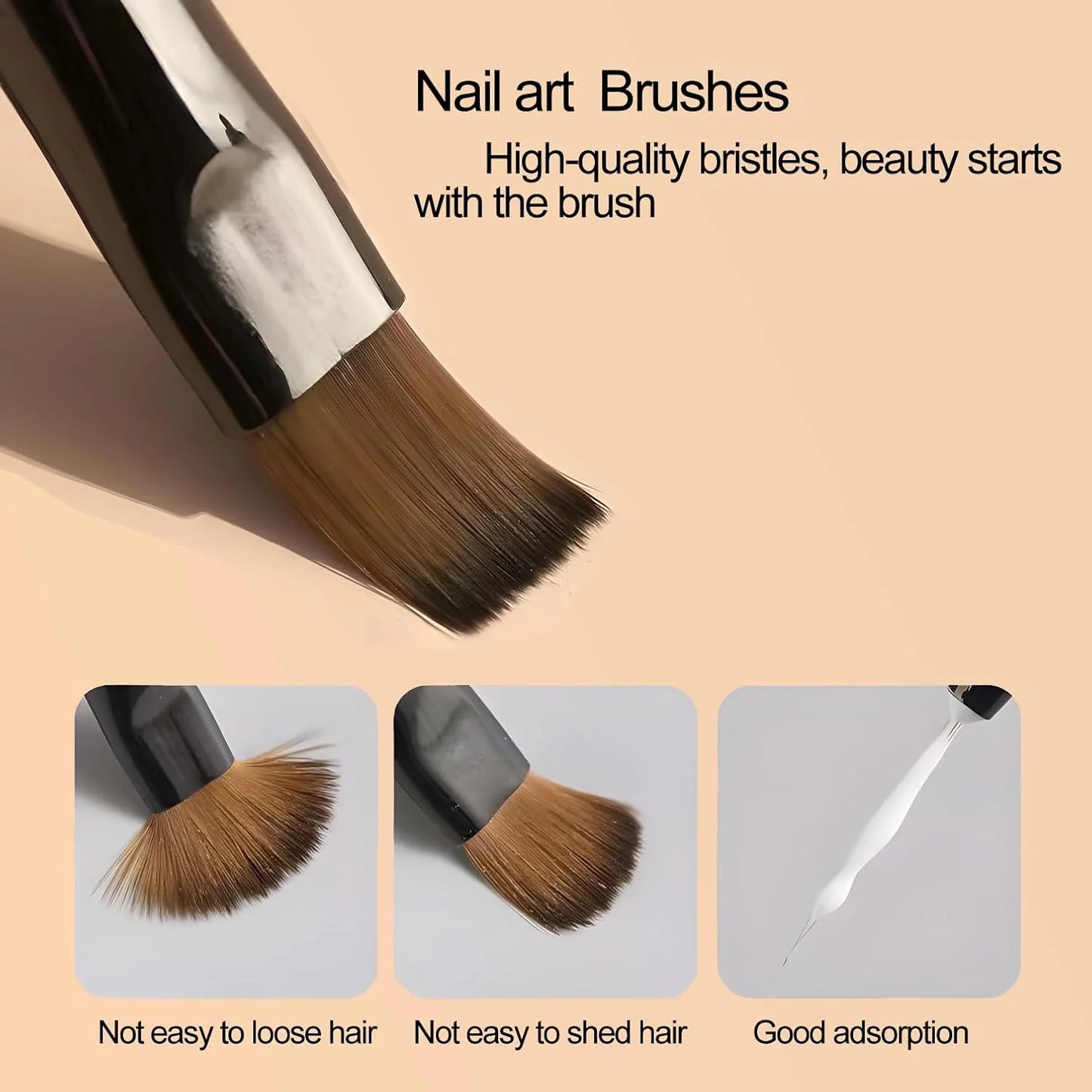 Nail Art Gel Brush Set — 9Pcs Nail Extension & Design Painting Tools
