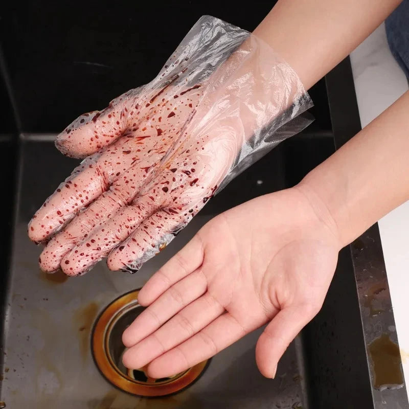 Disposable PE Food-Grade Transparent Gloves – Latex-Free, Powder-Free | 100, 200, 300 & 500 Pack | Kitchen, Restaurant & Medical Use
