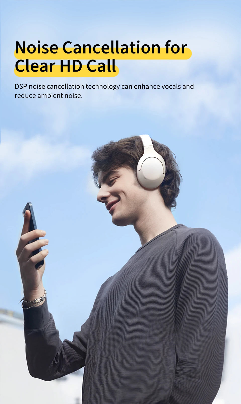 QCY H3 Lite ANC Wireless Headphones — Bluetooth 5.3, 60H Battery, Active Noise Cancelling