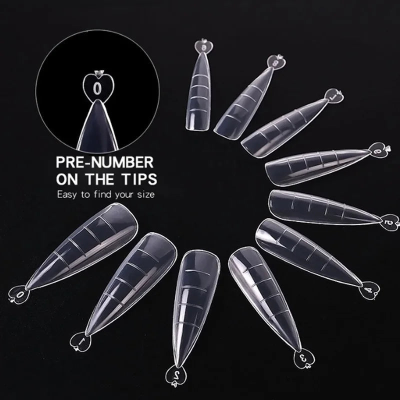 100Pcs Acrylic Nail Tips Kit — UV Gel False Nails DIY Manicure Set