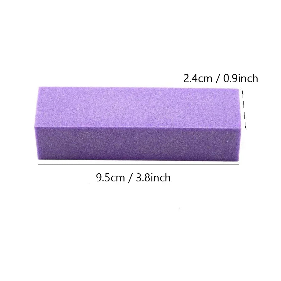 2-Pack 4-Sided Nail Buffer Block | Professional Sponge Manicure Tool for Acrylic & Natural Nails