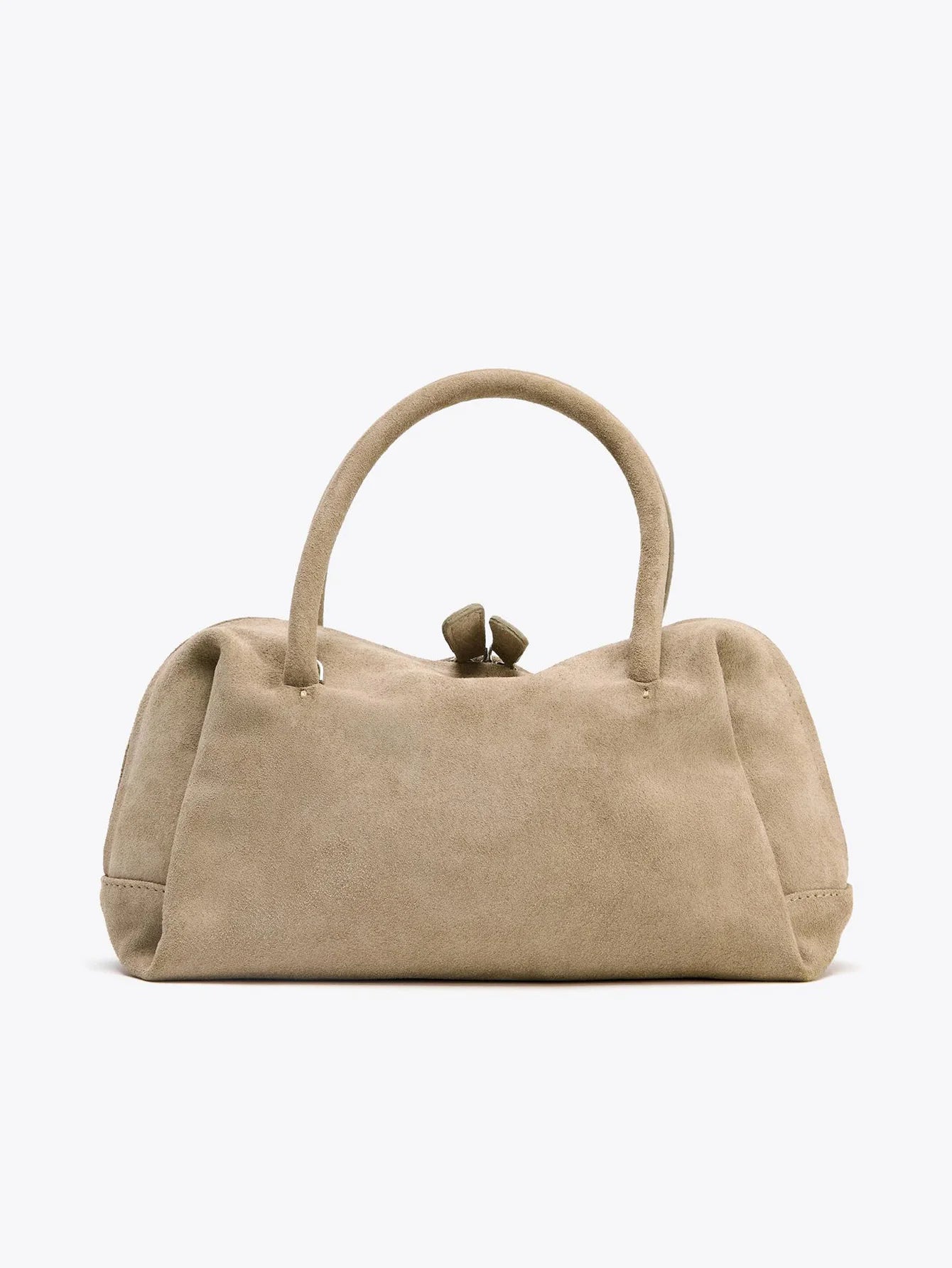2026 new women's suede handbag, messenger bag, zipper, casual, fashionable, bowling bag