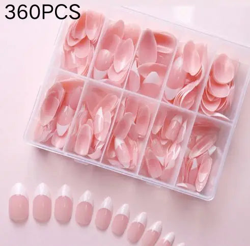 Nude Pink Almond French Press On Nails — 150/360pcs