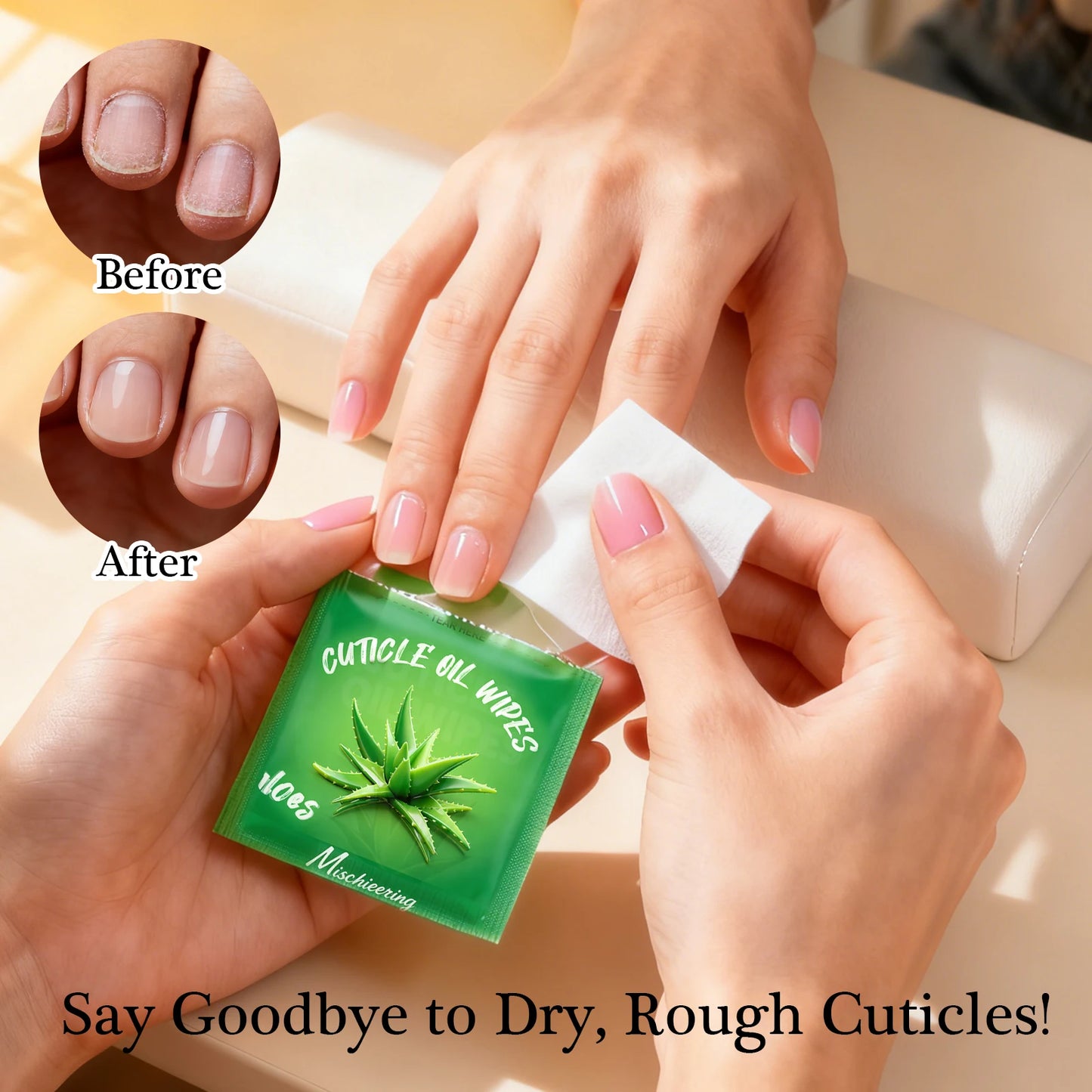 Mini Disposable Cuticle Oil Wipes | 100 Pcs | 6 Scents | Daily Nail & Cuticle Care