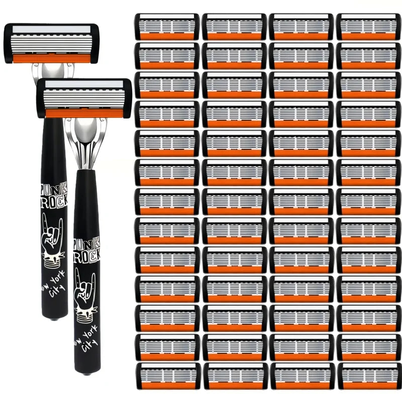 7-Layer Blade Manual Razor – Replaceable Blades, Skin-Safe, Water-Resistant | Multiple Bundle Options