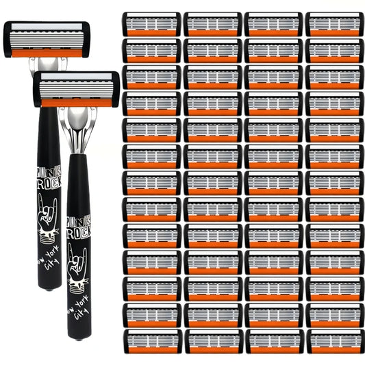 7-Layer Blade Manual Razor – Replaceable Blades, Skin-Safe, Water-Resistant | Multiple Bundle Options
