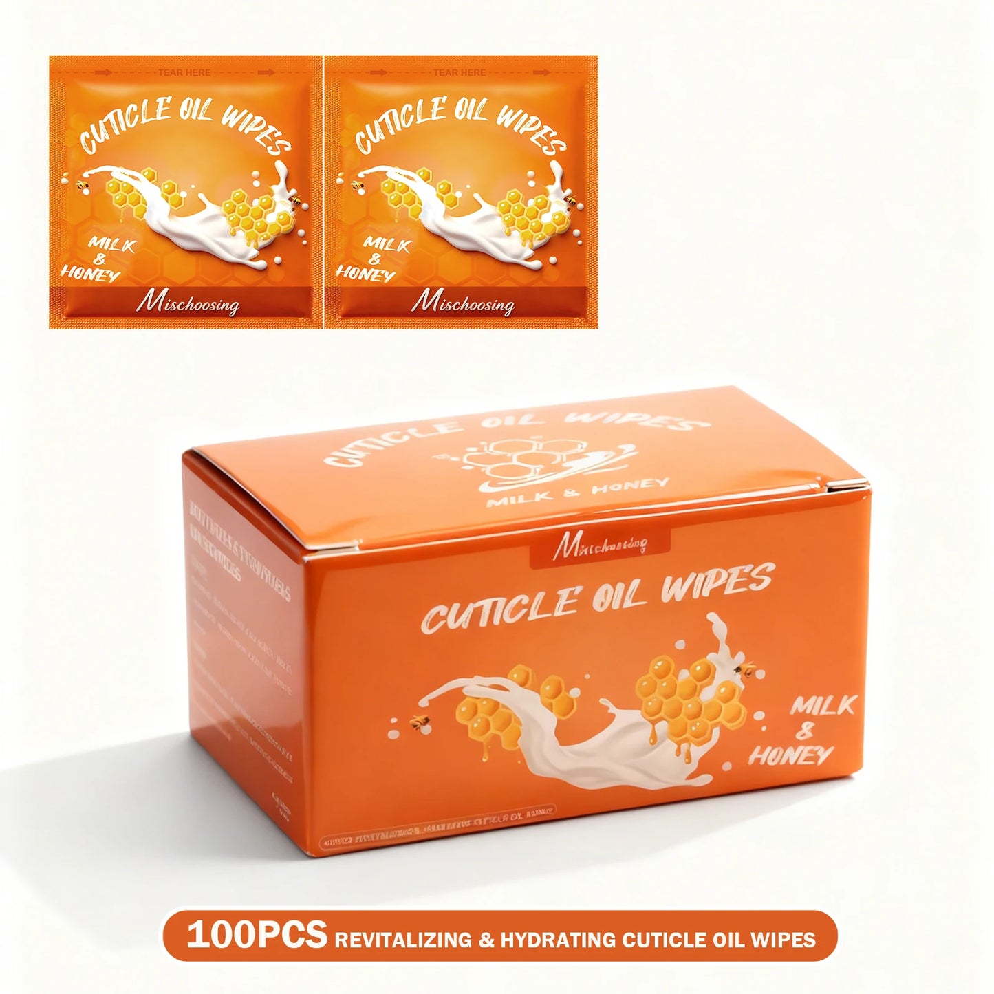 Mini Disposable Cuticle Oil Wipes | 100 Pcs | 6 Scents | Daily Nail & Cuticle Care