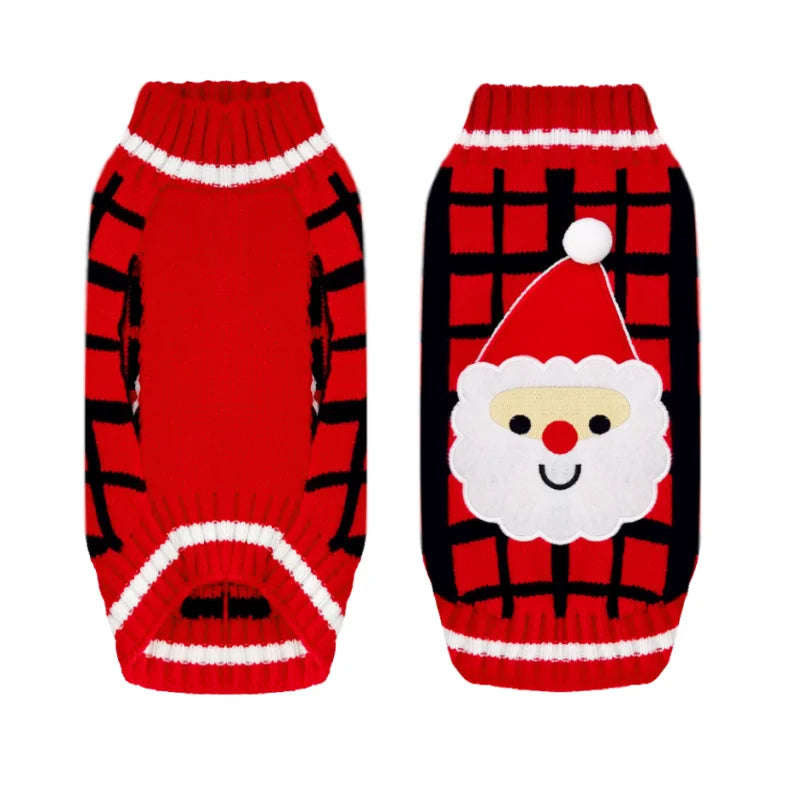 Christmas Dog Sweater Cute Cartoon Reindeer Xmas Pet Costume Puppy Cat Warm Clothes For Small Dogs Chihuahua Pug Winter Clothing