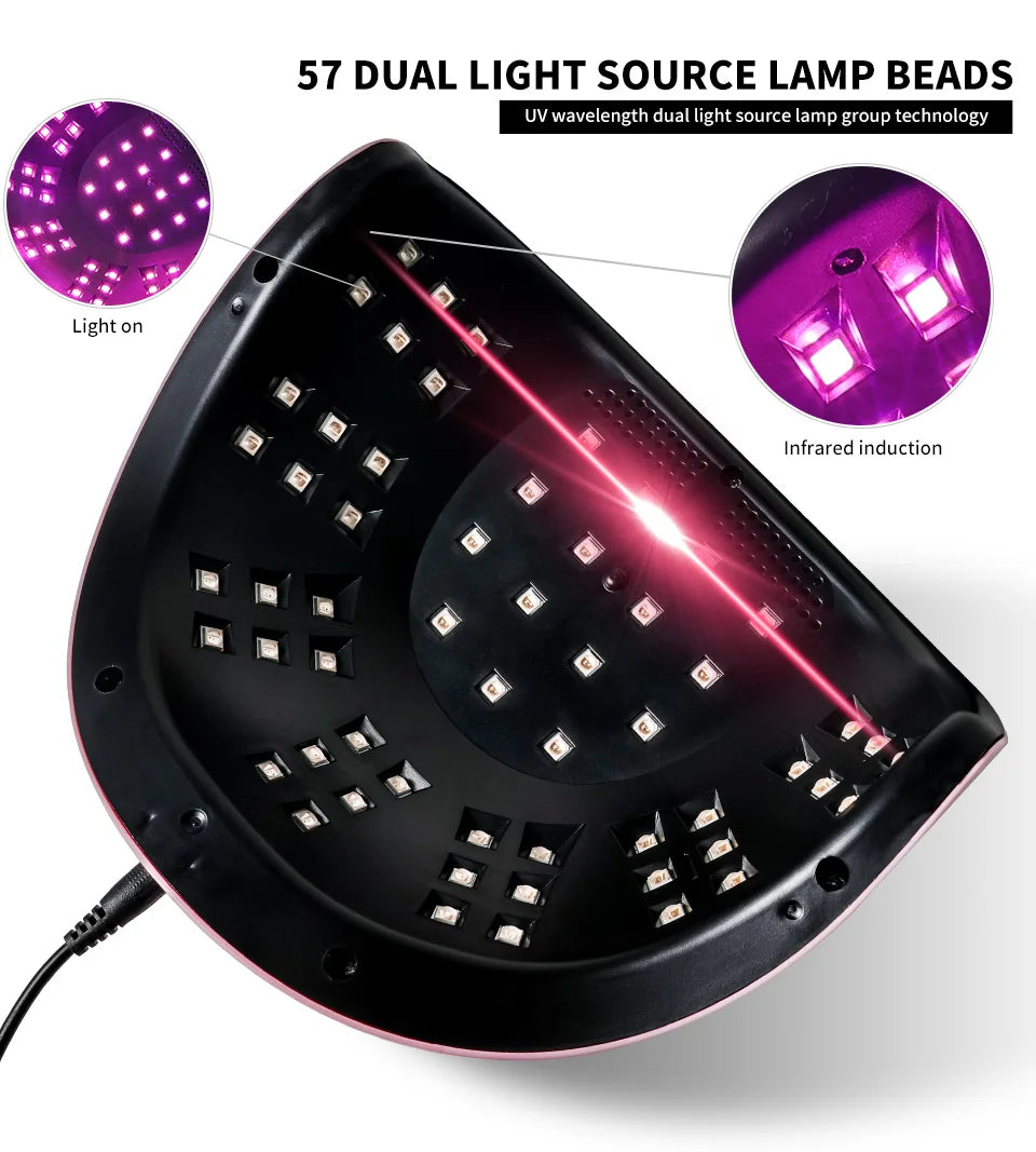 57 LED UV/LED Nail Lamp — Professional Gel Polish Curing Light with Diamond Design