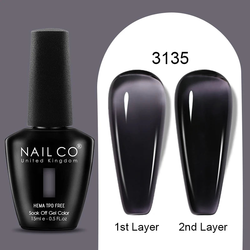 NAILCO Jelly Gel Nail Polish | HEMA-Free Soak Off UV LED Semi-Permanent Gel Varnish — 70 Colors