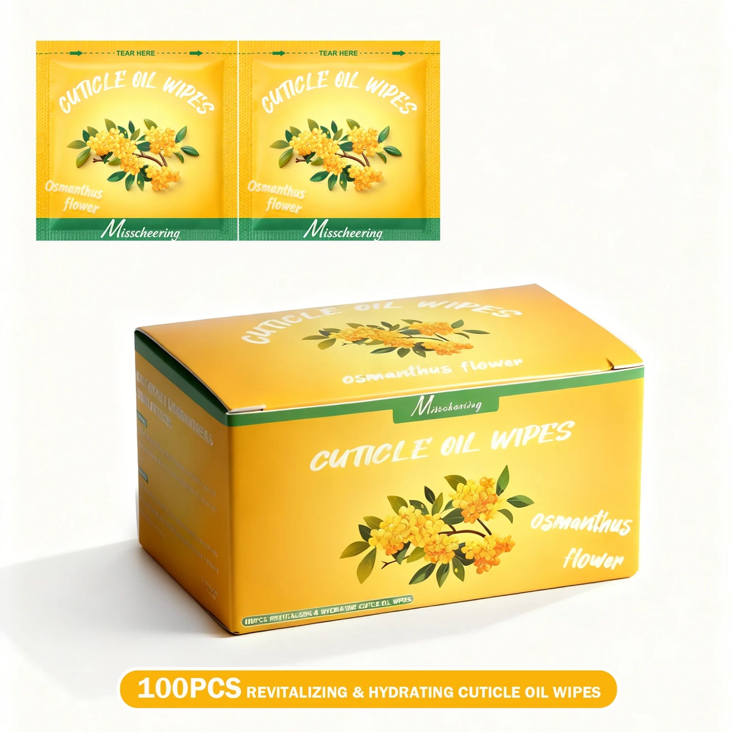 Mini Disposable Cuticle Oil Wipes | 100 Pcs | 6 Scents | Daily Nail & Cuticle Care