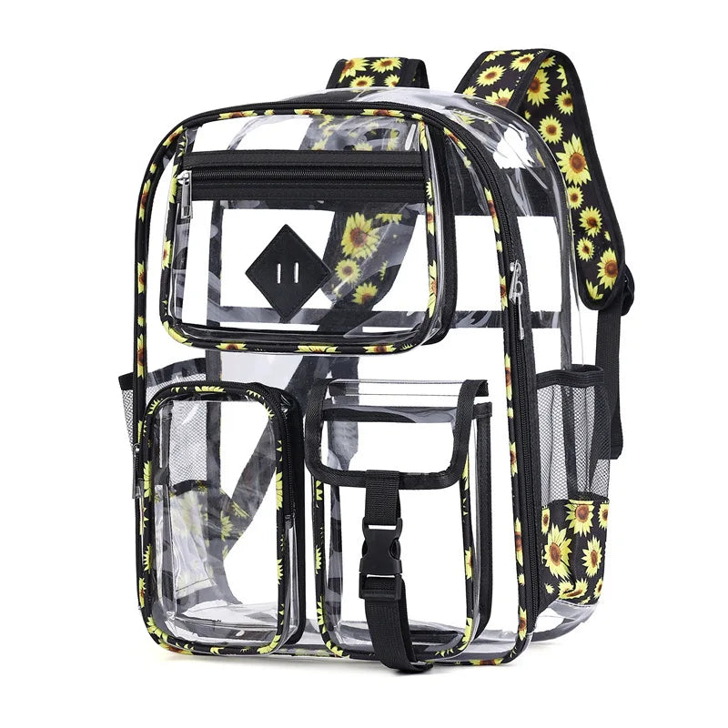 Large Capacity Transparent PVC Backpack – Waterproof School & Travel Bag for Students