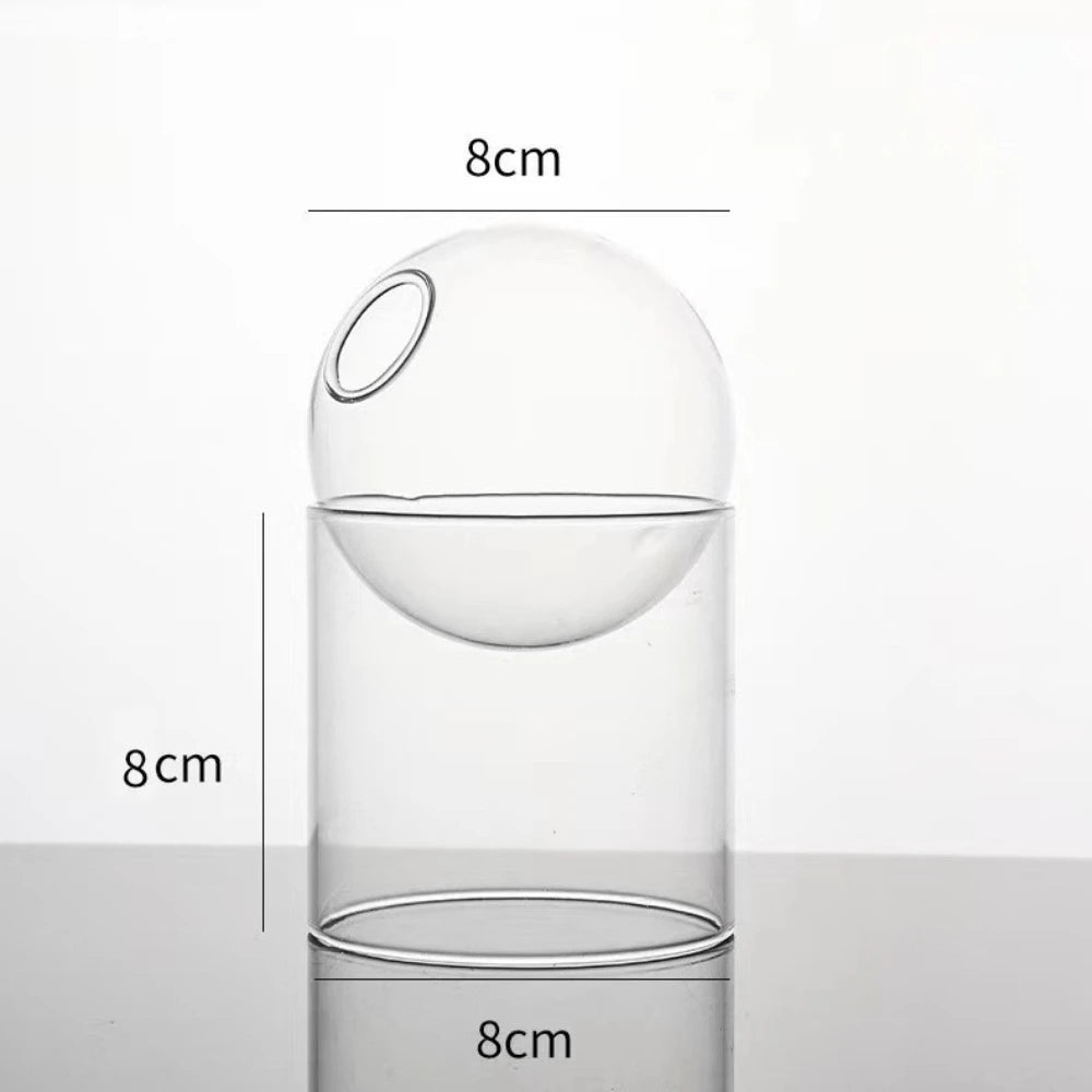 Nordic Colored Glass Decorative Vase Spherical Hydroponic Flower Planter for Home Desk Decor Modern Tabletop Flower Arrangement
