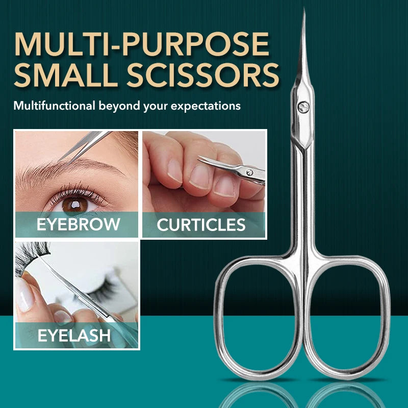Russian Manicure Cuticle Scissors | Curved Tip Stainless Steel Dead Skin Remover