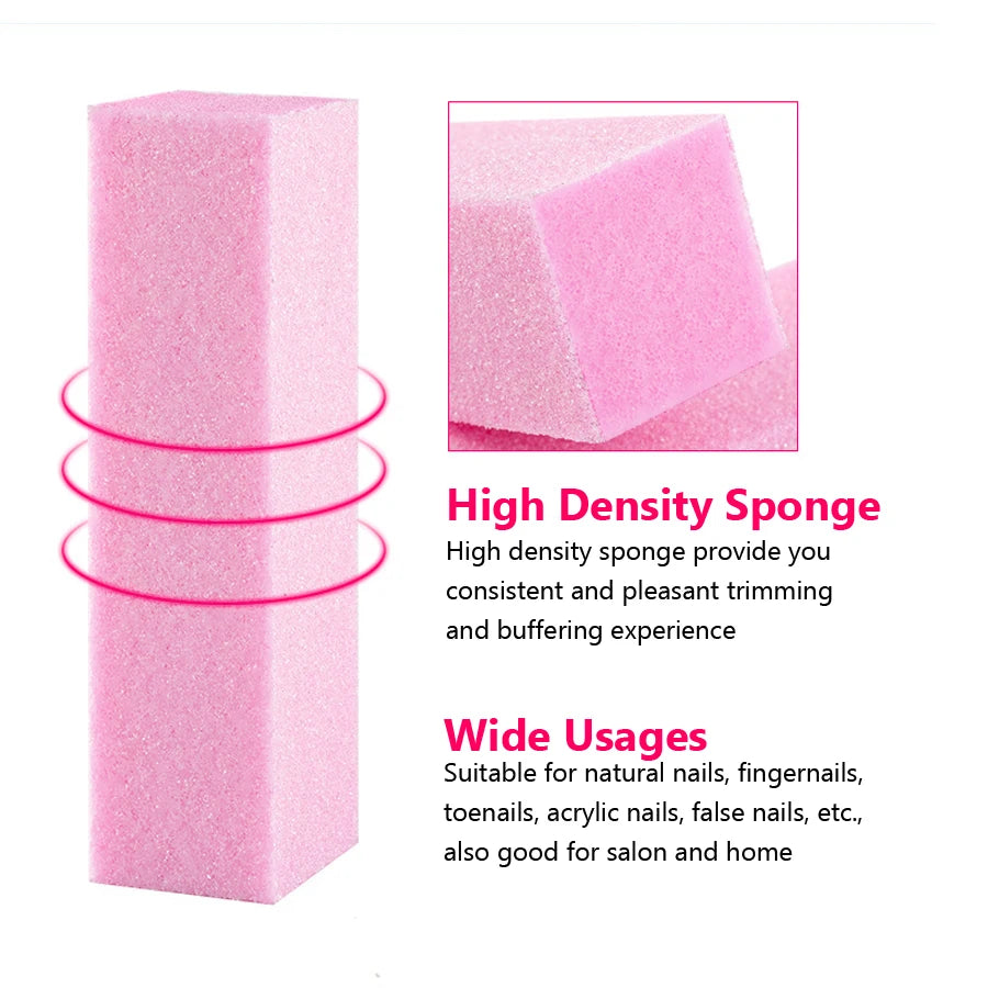 2-Pack 4-Sided Nail Buffer Block | Professional Sponge Manicure Tool for Acrylic & Natural Nails