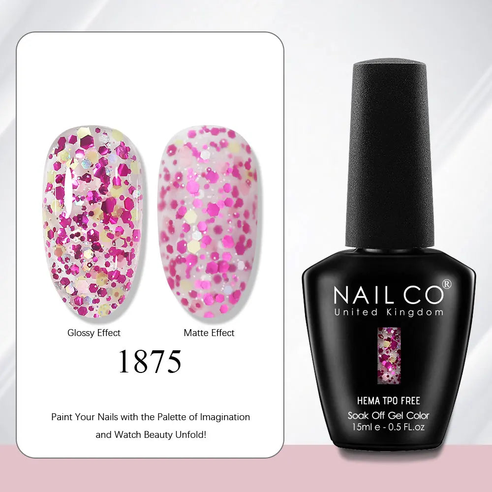NAILCO Gel Nail Polish 15ml | 333 Colors UV/LED Soak-Off Semi-Permanent Gel Varnish | Long-Lasting Natural Resin Formula