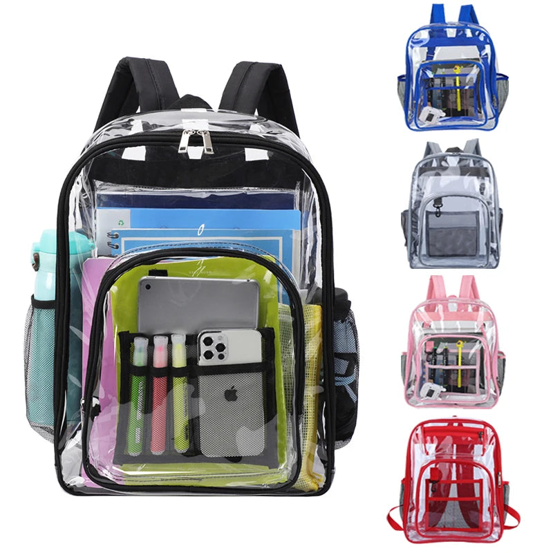 Clear PVC Transparent Backpack – Unisex Large Capacity Waterproof Shoulder Bag
