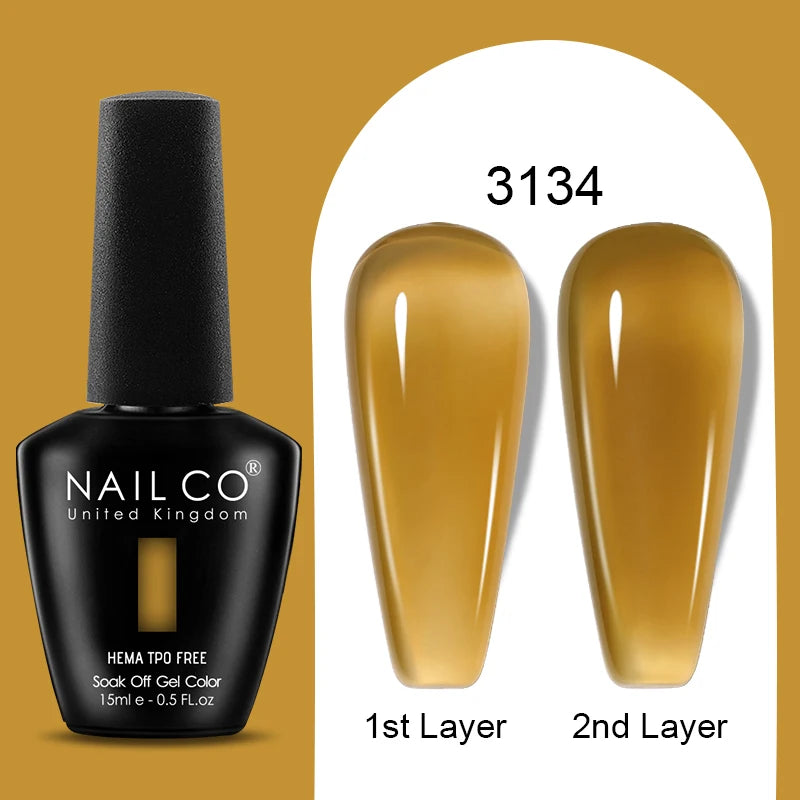 NAILCO Jelly Gel Nail Polish | HEMA-Free Soak Off UV LED Semi-Permanent Gel Varnish — 70 Colors