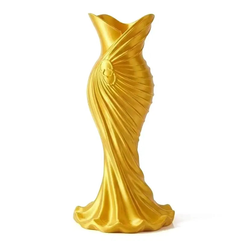 Dress-Shaped Sculptural Decorative Vase