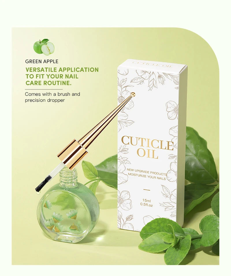 IDOL COLOR Cuticle Oil with Real Flowers — Vegan Nail Care Oil 15ml