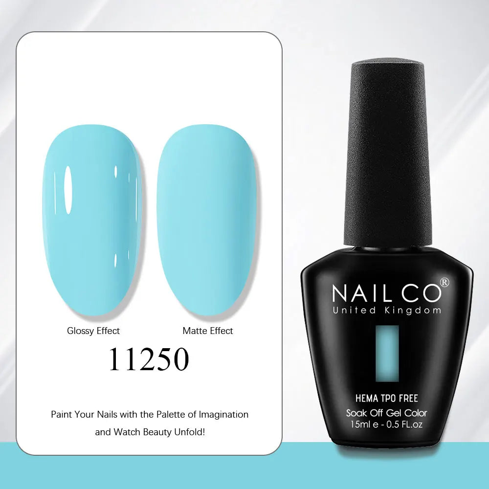 NAILCO Gel Nail Polish 15ml | 333 Colors UV/LED Soak-Off Semi-Permanent Gel Varnish | Long-Lasting Natural Resin Formula