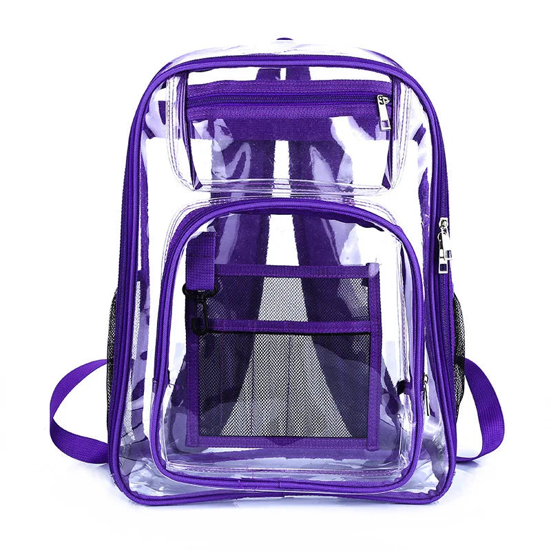 Large Capacity Transparent PVC Backpack – Waterproof School & Travel Bag for Students