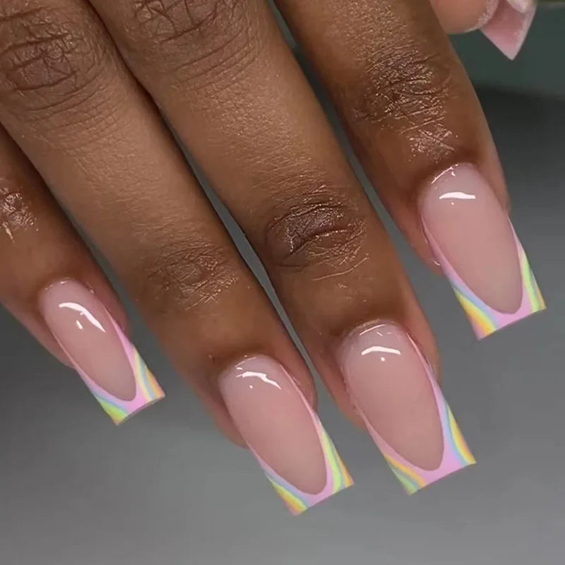 24Ps/Lot Wearing Fake Nails Art Sunflower Flower Whitening Fashionable False Nail Tips Finished Full Coverage Press on Nails Set