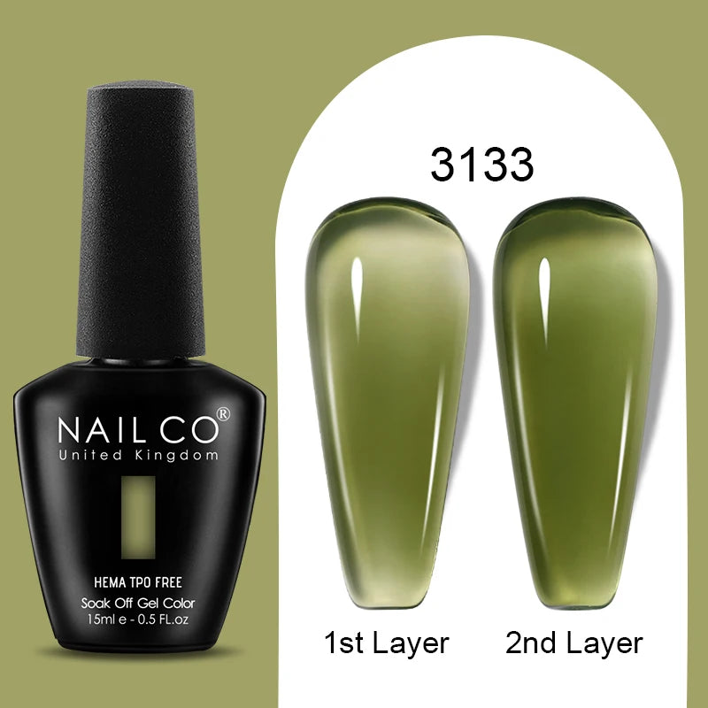 NAILCO Jelly Gel Nail Polish | HEMA-Free Soak Off UV LED Semi-Permanent Gel Varnish — 70 Colors