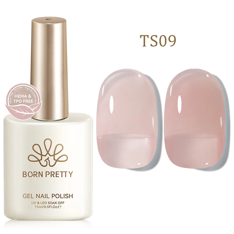 BORN PRETTY 15ml Jelly Gel Polish | Pink Nude & Glitter | Soak-Off UV/LED | 24 Shades