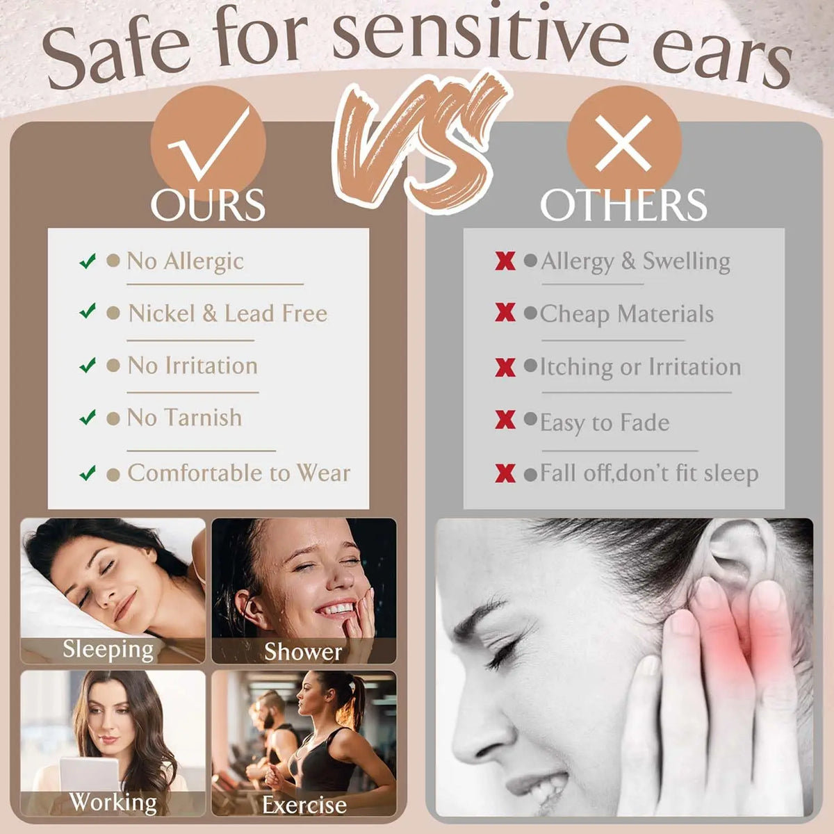 9 Pairs Cartilage Earrings Tiny Stud Earring for Women Stainless Steel Small Huggie Hoop Earrings Set Sets for Multiple Piercing