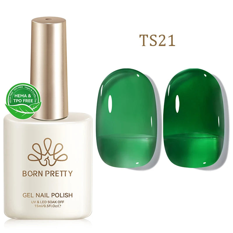 BORN PRETTY 15ml Jelly Gel Polish | Pink Nude & Glitter | Soak-Off UV/LED | 24 Shades
