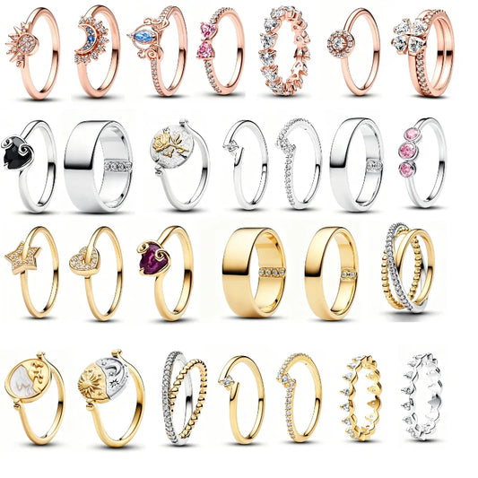 Multi Style Stackable Zircon Rings – Inlaid Gem Enamel Band
