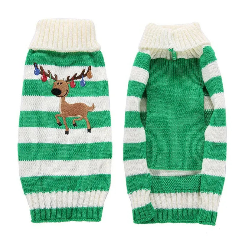 Christmas Dog Sweater Cute Cartoon Reindeer Xmas Pet Costume Puppy Cat Warm Clothes For Small Dogs Chihuahua Pug Winter Clothing