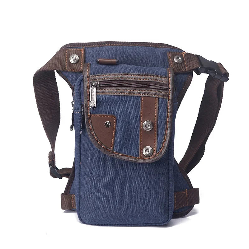 Men's Univesial Thigh Crossbody Bags Retro Fashion Outdoor Sports Belt Leg Bag Motorcycle Waterproof Canvas Waist Pack