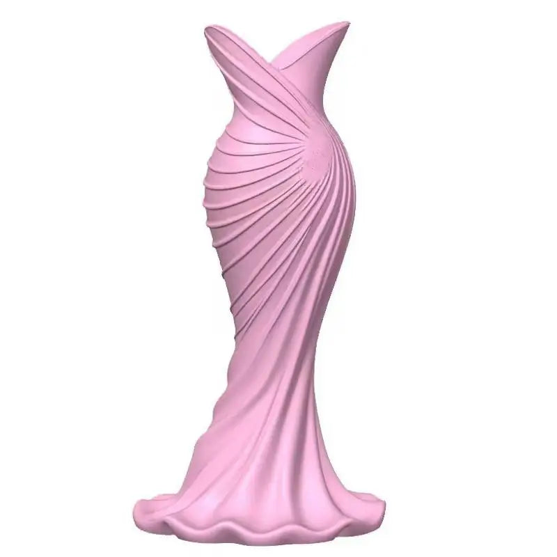 Dress-Shaped Sculptural Decorative Vase