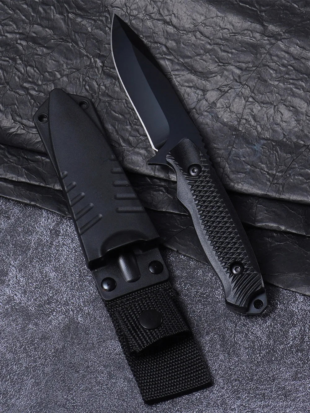 Full Tang Fixed Blade Survival Knife – 5CR13MOV Stainless Steel, ABS Handle | Camping, Hiking & EDC | Hooked or Straight