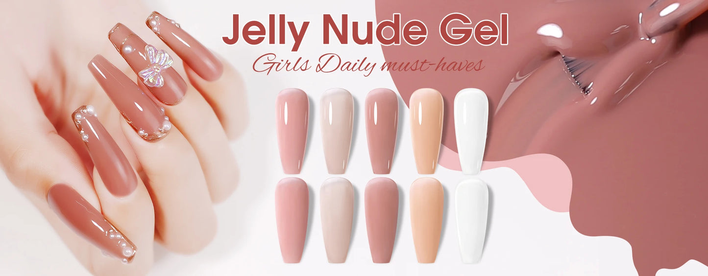 NAILCO Jelly Gel Nail Polish | HEMA-Free Soak Off UV LED Semi-Permanent Gel Varnish — 70 Colors