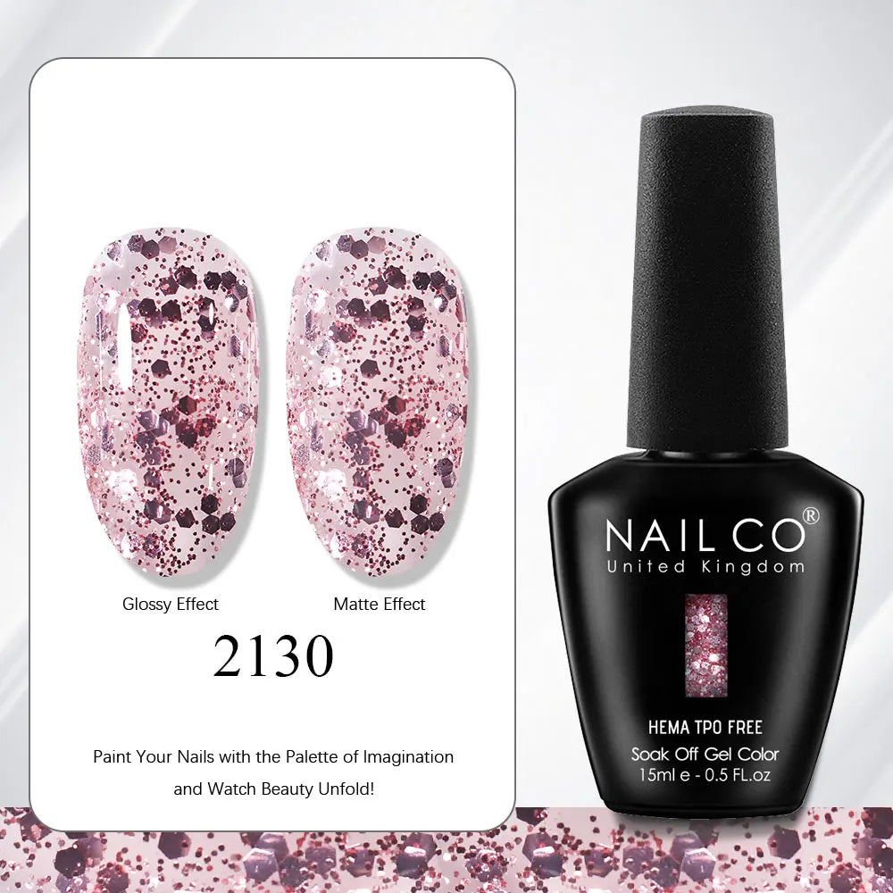 NAILCO Gel Nail Polish 15ml | 333 Colors UV/LED Soak-Off Semi-Permanent Gel Varnish | Long-Lasting Natural Resin Formula
