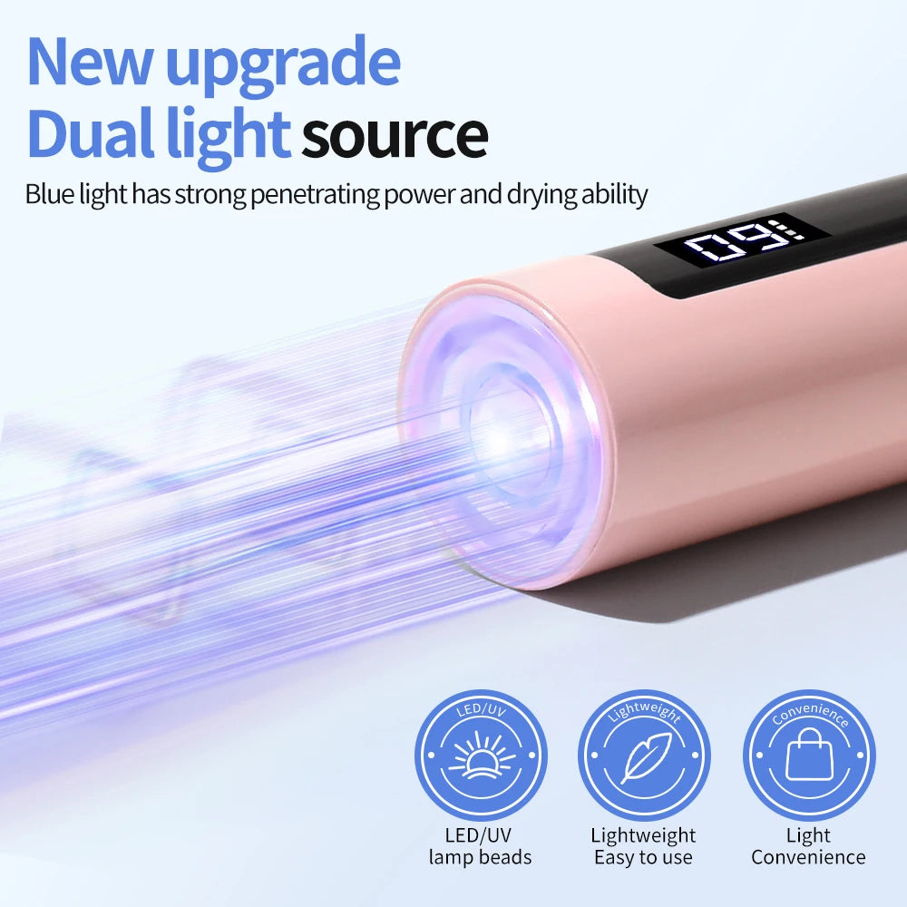 Timerable Nail UV LED Dryer Touch Lamp Rechargeable Flashlight UV Light Drying Nails Gel Polish Lamps Quick Drying Cure Tools
