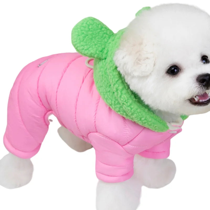 Waterproof Pet Jumpsuits Winter Fleece Dog Clothes Coat with D-ring For Small Dogs Yorkshire Bichon Puppy Clothing ropa perro