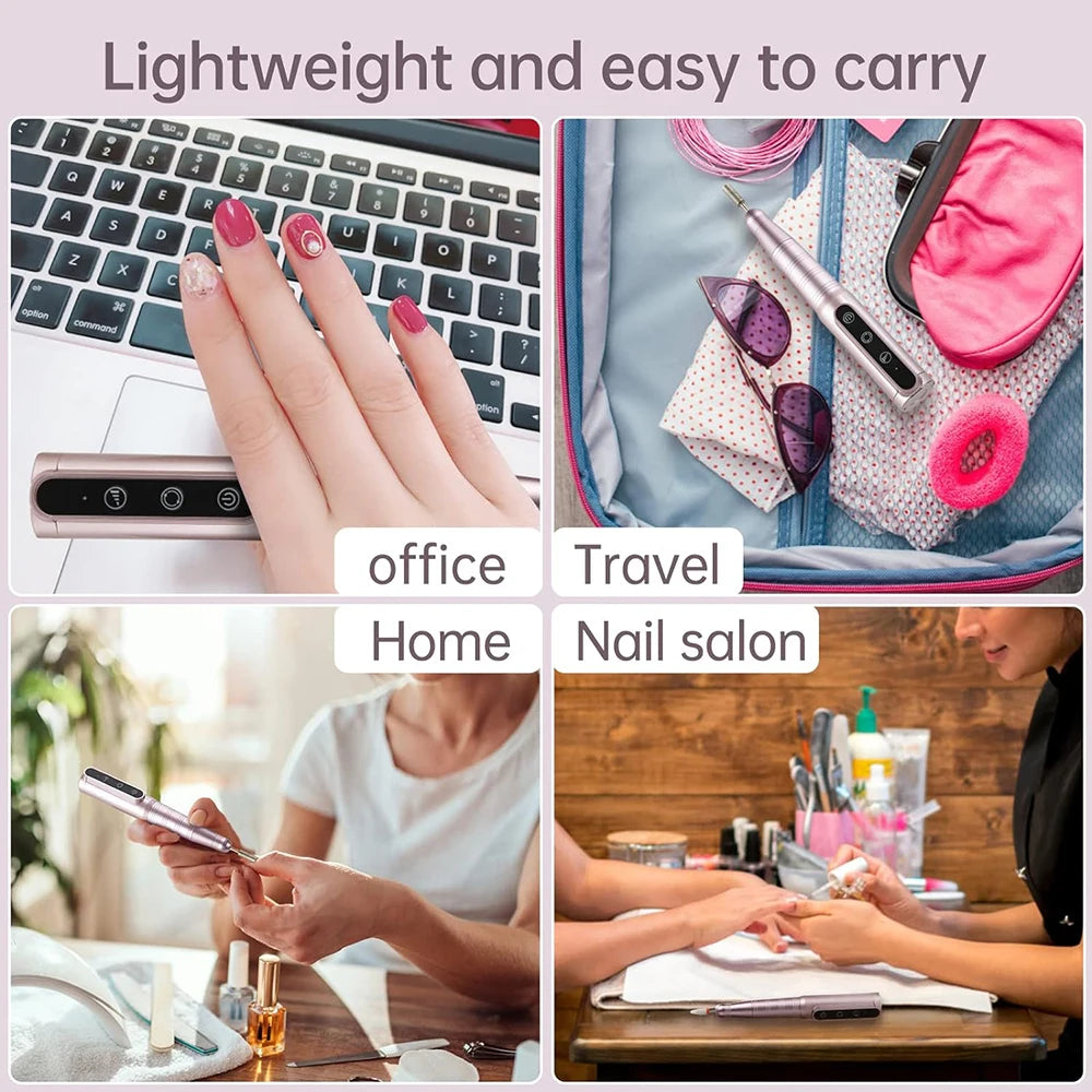 35000RPM Wireless Rechargeable Nail Drill Pen — Portable Electric Manicure Machine