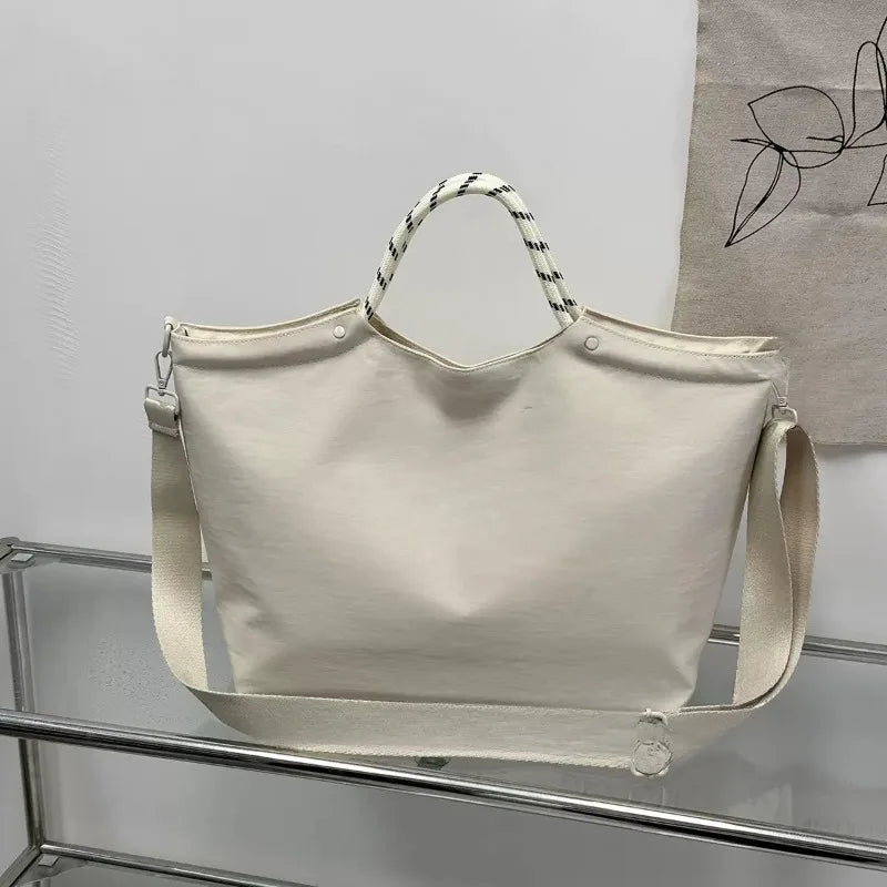 Women's Large Capacity Canvas Commuter Bag — Lightweight Tote Handbag