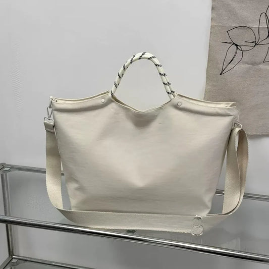 Women's Large Capacity Canvas Commuter Bag — Lightweight Tote Handbag