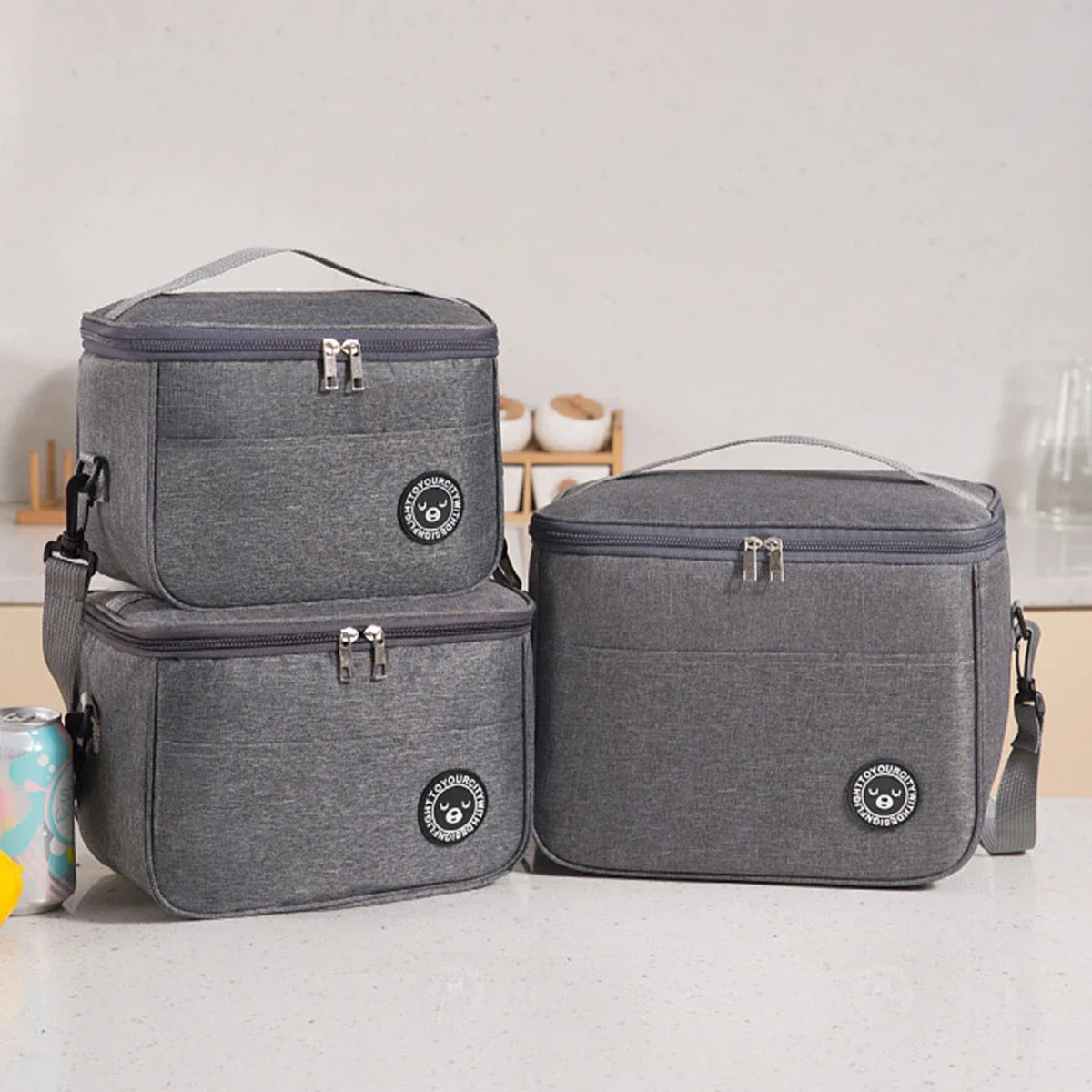 Large Capacity Hand-held with Shoulder Strap Insulated Bag, Multifunction Lunch Box Bag, Student Thickened Waterproof Lunch Bag