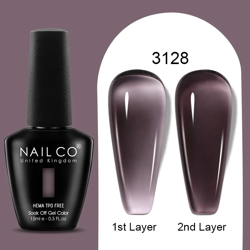 NAILCO Jelly Gel Nail Polish | HEMA-Free Soak Off UV LED Semi-Permanent Gel Varnish — 70 Colors