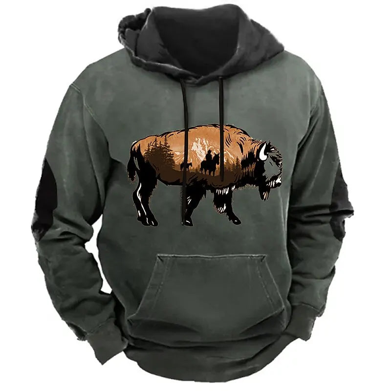 Hoodies For Men Y2k Golf Camping Casual cowboy Long Sleeve Autumn Fashion Sweatshirts 3d Printed Hooded Holiday Loose Oversized