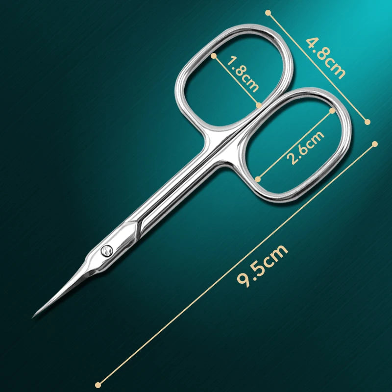 Russian Manicure Cuticle Scissors | Curved Tip Stainless Steel Dead Skin Remover