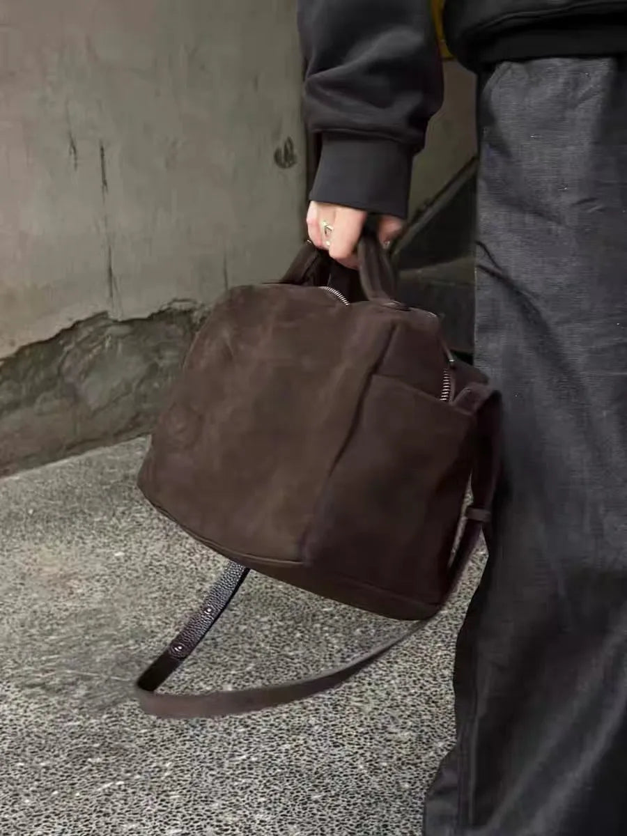 Flannel Suede Bowling Bag | Women's Versatile Crossbody Handbag