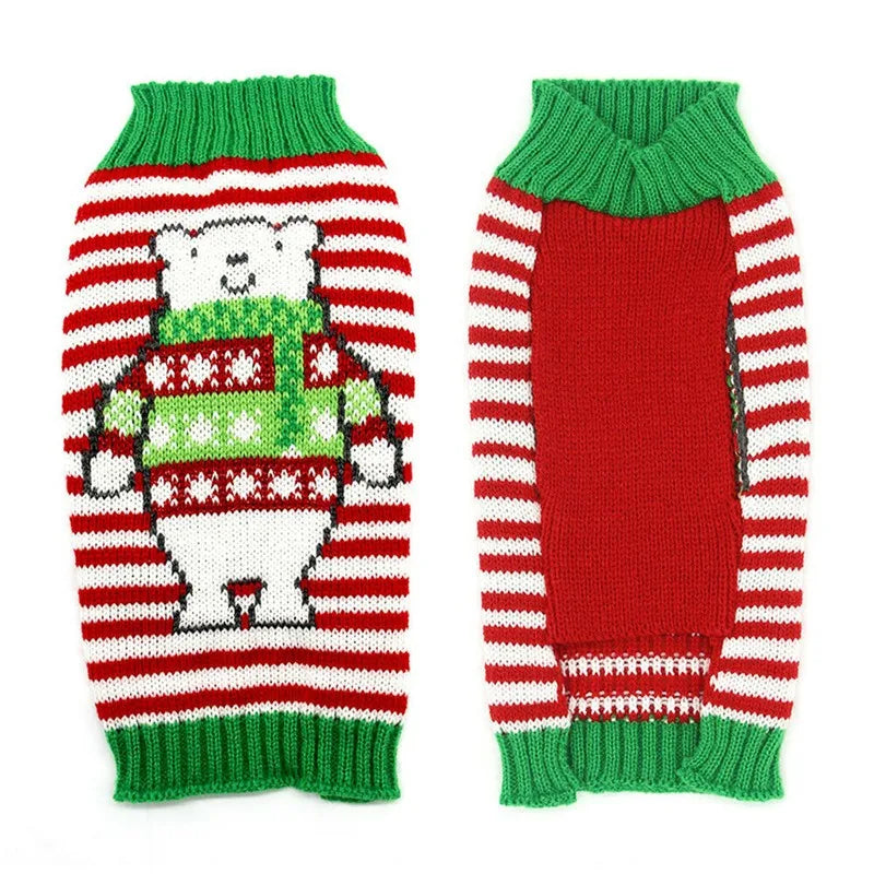 Christmas Dog Sweater Cute Cartoon Reindeer Xmas Pet Costume Puppy Cat Warm Clothes For Small Dogs Chihuahua Pug Winter Clothing