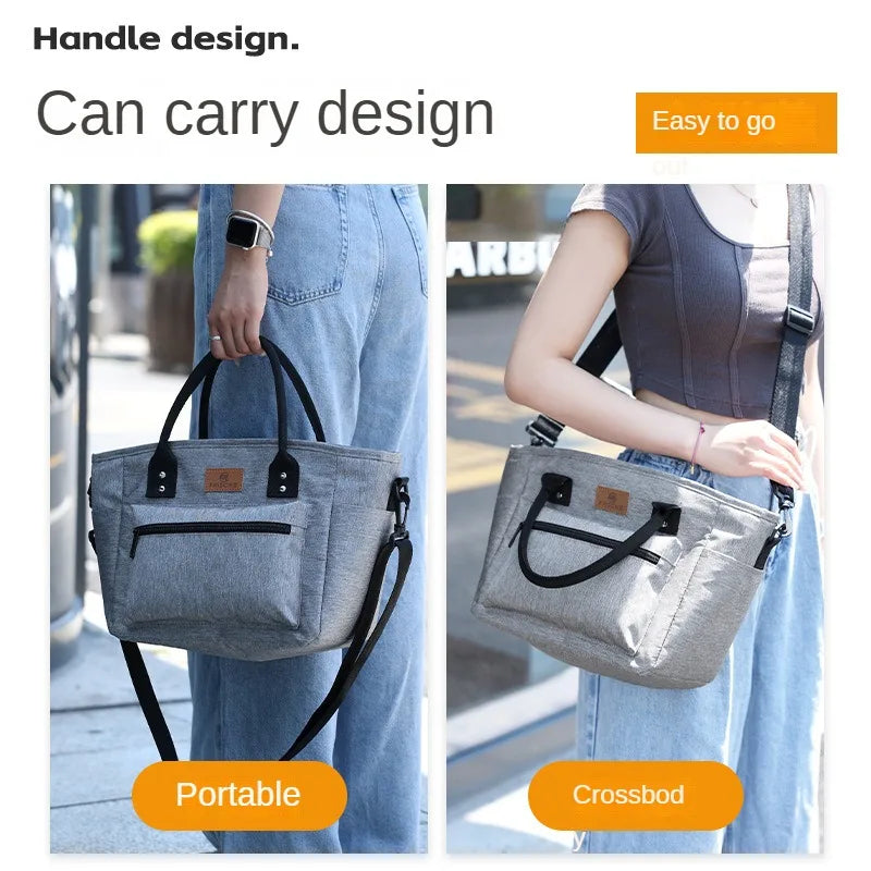 Portable Insulated Lunch Box Bag – Waterproof Picnic & Office Tote with Ice Pack Pocket